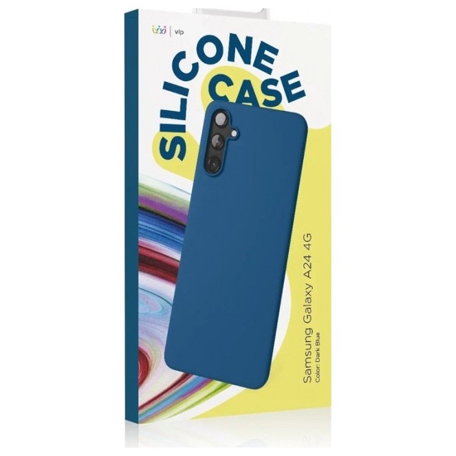 Чехол защитный VLP Silicone Case для Samsung Galaxy A24 темно-синий | Фото 5 из 6