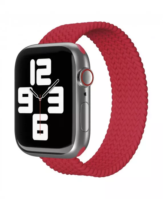 Ремешок нейлоновый плетёный VLP для Apple Watch 42/44/45 S/M красный | Фото 1 из 2