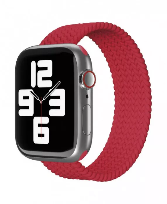 Ремешок нейлоновый плетёный VLP для Apple Watch 42/44/45 S/M красный | Фото 2 из 2