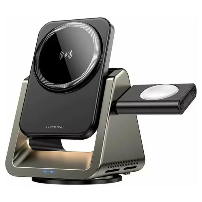 Беспроводное зарядное устройство BOROFONE BQ30 15W Metal Gray