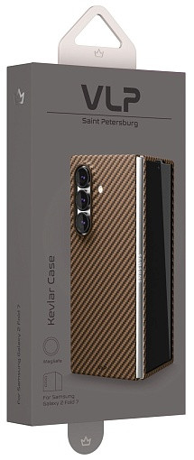 Чехол защитный VLP Kevlar Case с MagSafe для Samsung Z Fold 7, коричневый