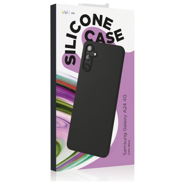 Чехол защитный VLP Silicone Case для Samsung Galaxy A24 черный | Фото 3 из 4