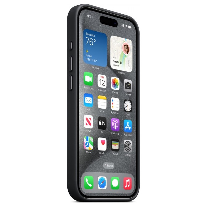 Чехол FineWoven Case MagSafe для iPhone 15 Pro Black | Фото 4 из 5