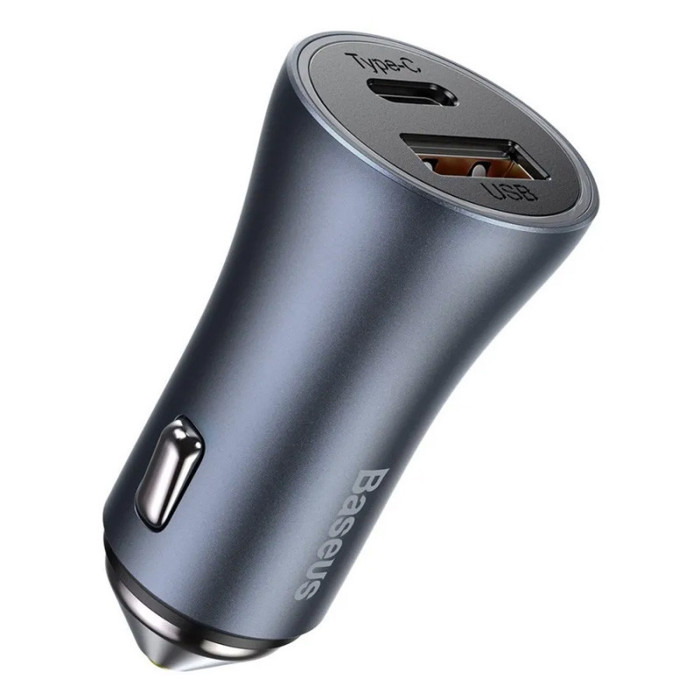 Автомобильное зарядное устройство Baseus Golden Pro Dual Quick Charger 40W Серый (CCJD-0G) | Фото 3 из 3