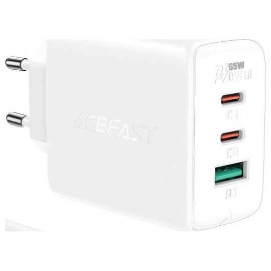 Зарядное устройство ACEFAST A13 65W USB-C+USB-С+USB Белый | Фото 3 из 3