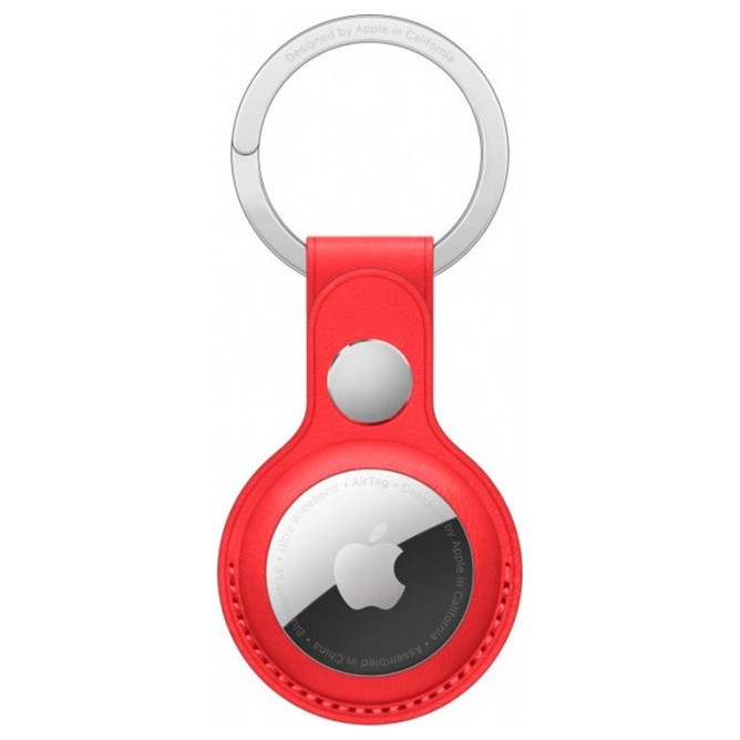 Кожаный брелок Apple для AirTag Leather Key Ring Red