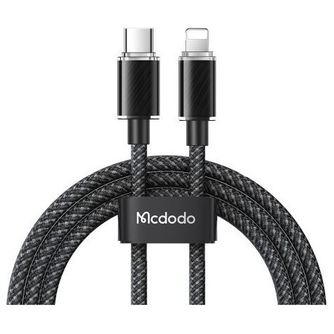Кабель McDodo Type-C to Lightning Colorfull Crystal Series 1.2 m 36W CA-3660 Черный