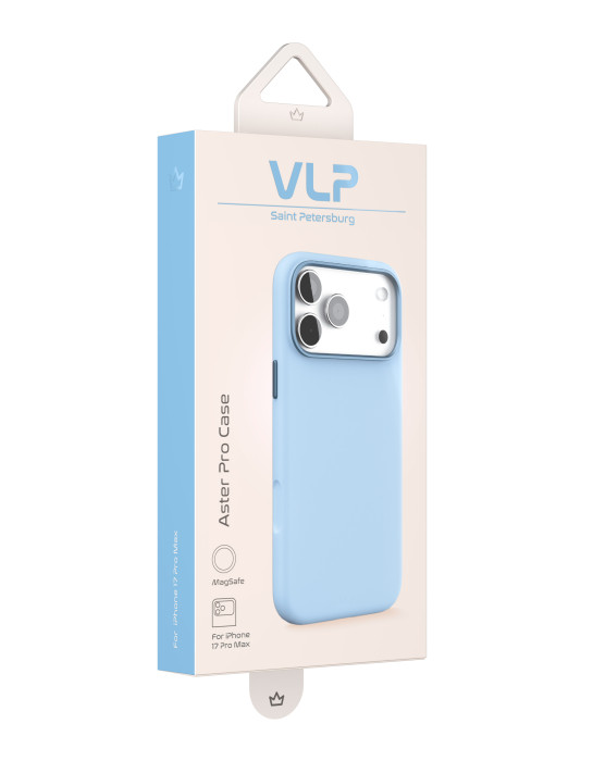 Чехол защитный VLP Aster Pro Case с MagSafe для iPhone 17 Pro Max, голубой