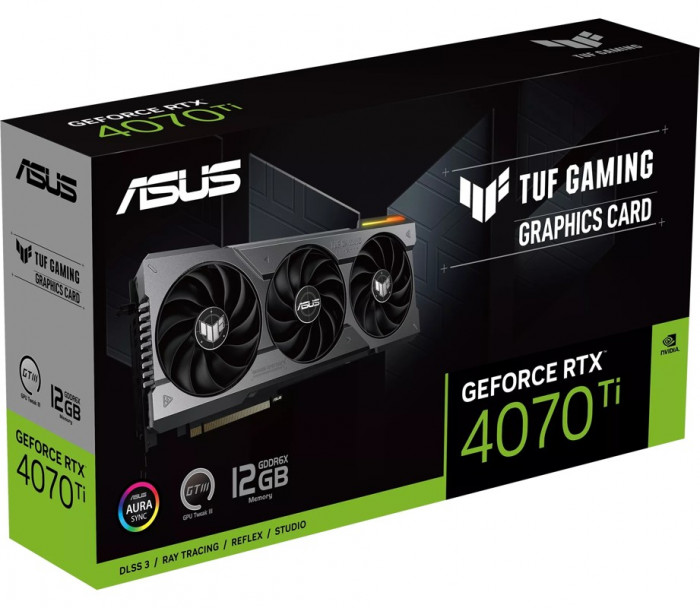 Видеокарта ASUS TUF Gaming GeForce RTX 4070 Ti 12GB (TUF-RTX4070TI-12G-GAMING), Retail | Фото 1 из 17