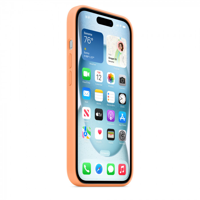 Чехол Silicone Case MagSafe для iPhone 15 Orange Sorbet | Фото 4 из 5