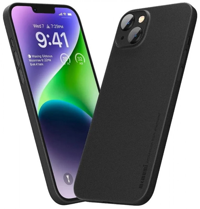 Чехол накладка Memumi Ultra Slim 0.3 для iPhone 14 Черный (Black)