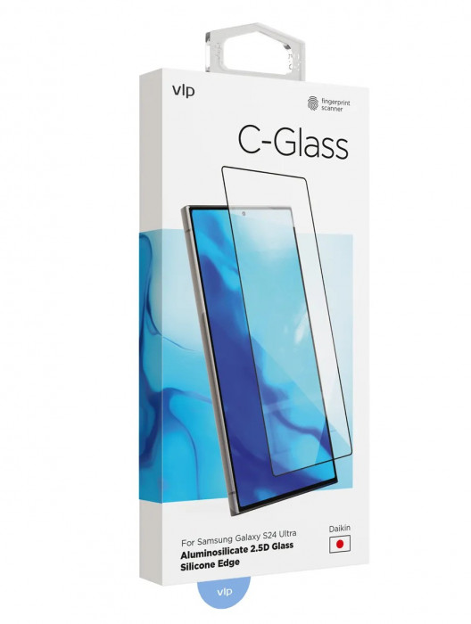 Защитное стекло 2.5D VLP C-Glass для Samsung Galaxy S24 Ultra с черной рамкой | Фото 1 из 2