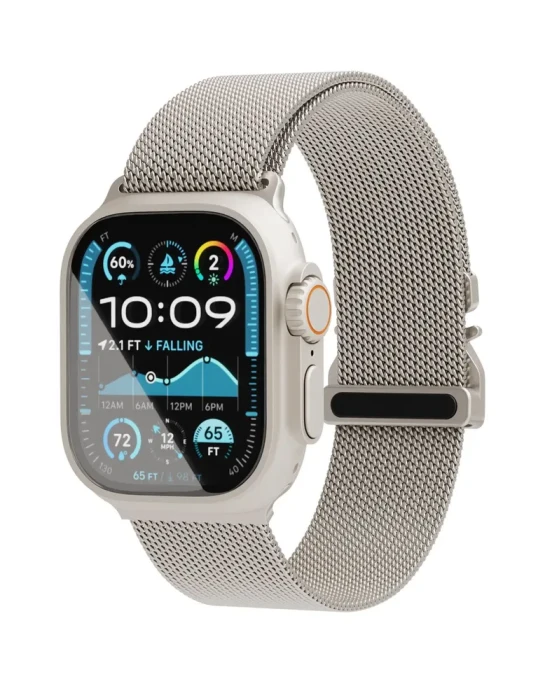 Ремешок из нержавеющей стали VLP Milanese Band Pro для Apple Watch 42/44/45 мм Титановый | Фото 1 из 2