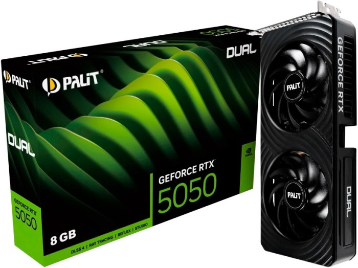 Видеокарта NVIDIA GeForce RTX 5050 Palit Dual 8Gb (NE65050019P1-GB2070D)