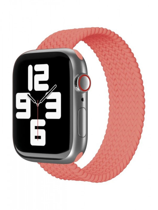 Ремешок нейлоновый плетёный VLP для Apple Watch 38/40/41 L/XL коралловый | Фото 4 из 4