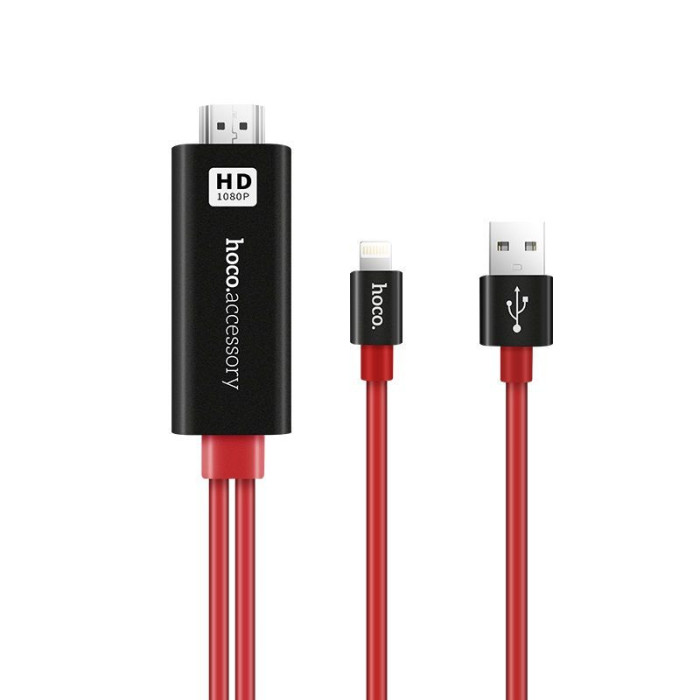 Кабель HOCO UA4 HDMI LIGHTNING Красный | Фото 2 из 2
