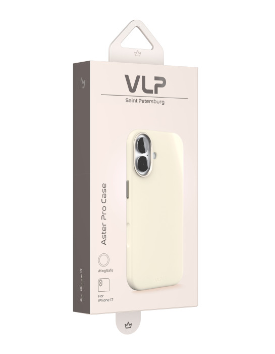 Чехол защитный VLP Aster Pro Case с MagSafe для iPhone 17, белый