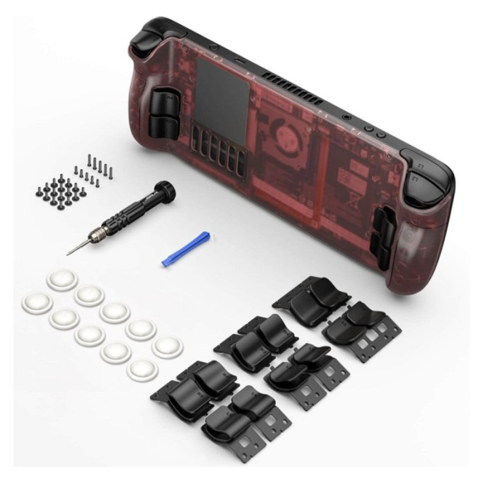 Задняя панель JSAUX Transparent Back Plate для Steam Deck прозрачно-красный