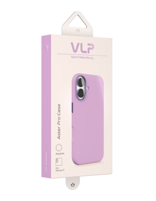Чехол защитный VLP Aster Pro Case с MagSafe для iPhone 17, лавандовый
