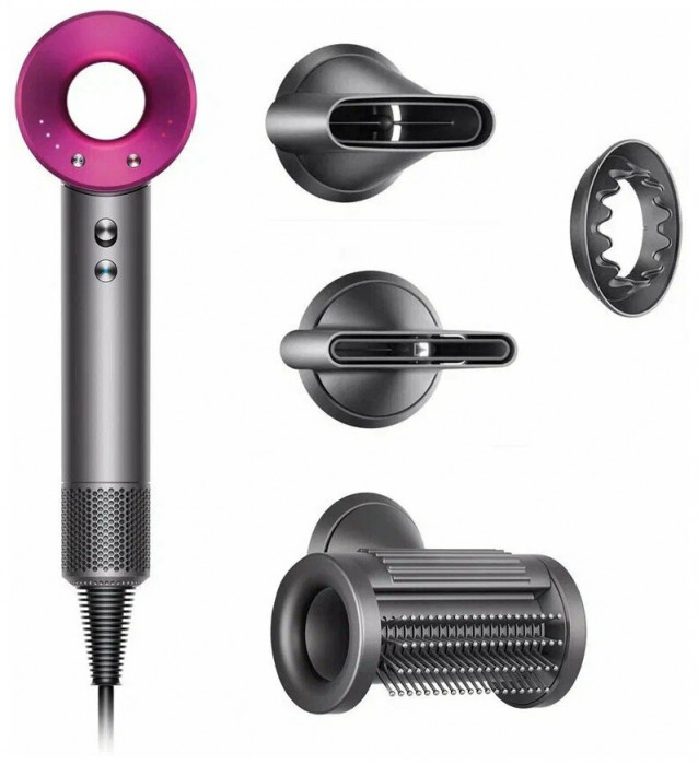 Фен Dyson Supersonic HD15 Розовый (Nickel/Fuchsia)