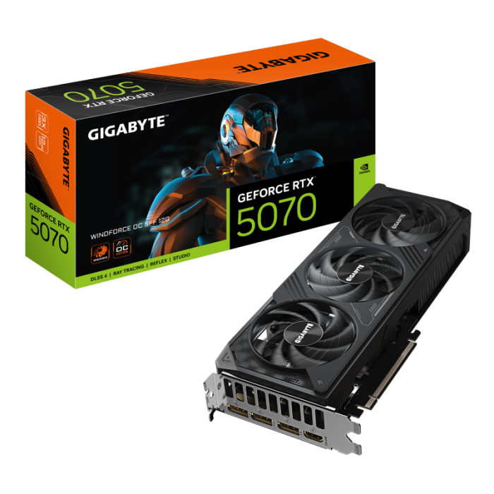 Видеокарта NVIDIA GeForce RTX 5070 Gigabyte WINDFORCE OC SFF 12Gb (GV-N5070WF3OC-12GD) | Фото 1 из 1
