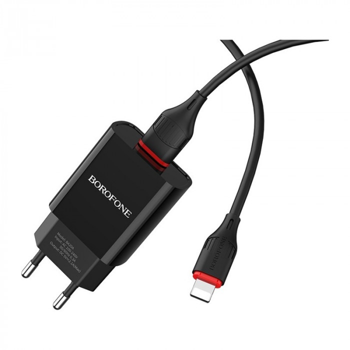 Зарядное устройство Borofone BA20A Sharp USB, 2.1A черный | Фото 2 из 3