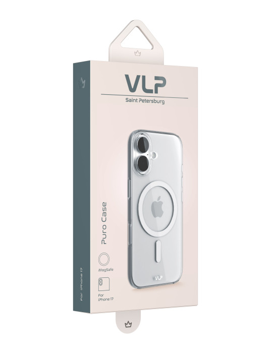 Чехол защитный VLP Puro Case с MagSafe для iPhone 17, прозрачный