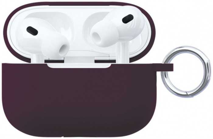 Чехол силиконовый VLP Soft Touch, с кольцом, для AirPods Pro 2 (2022), темно-фиолетовый