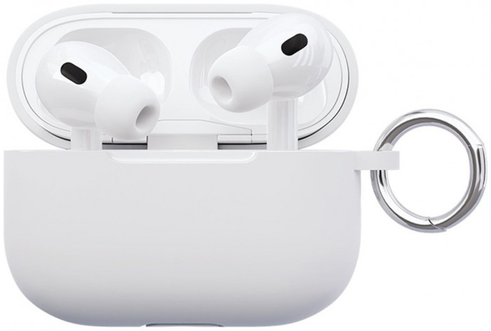 Чехол силиконовый VLP Soft Touch, с кольцом, для AirPods Pro 2 (2022), белый