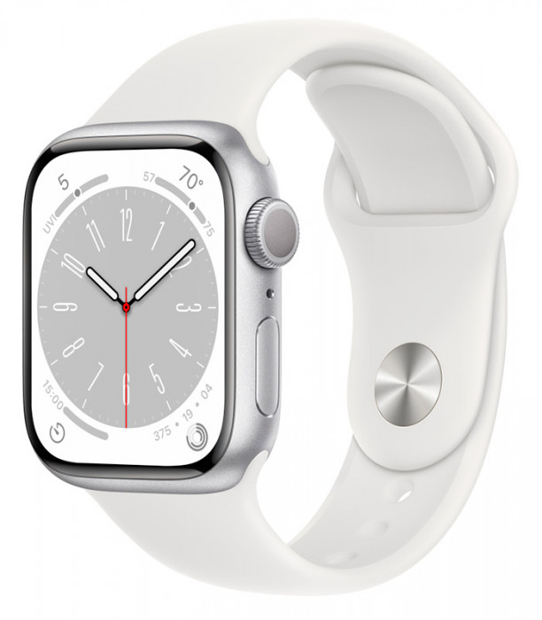 Умные часы Apple Watch Series 8 45mm GPS Silver Aluminum Case with Sport Band White | Фото 1 из 4