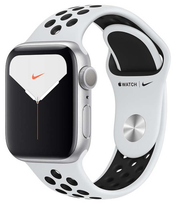 Умные часы Apple Watch Series 5 GPS 44mm Aluminum Case with Nike Sport Band Серебристый/чистая платина/черный | Фото 4 из 4