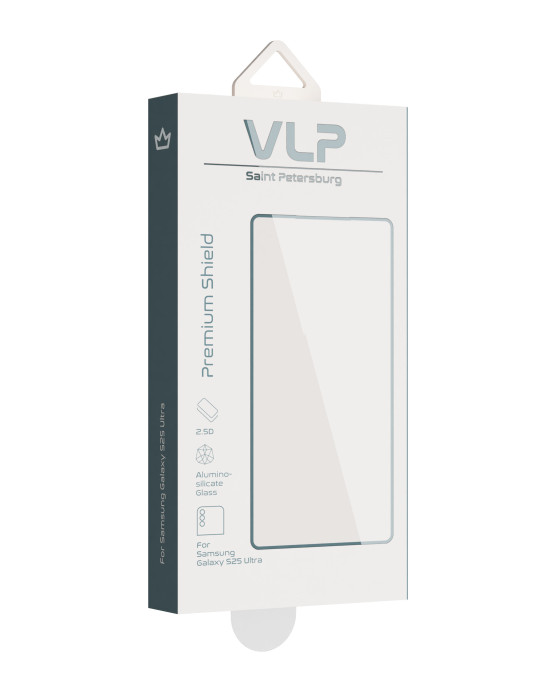 Стекло защитное 2.5D VLP Premium Shield для Samsung S25 Ultra с черной рамкой