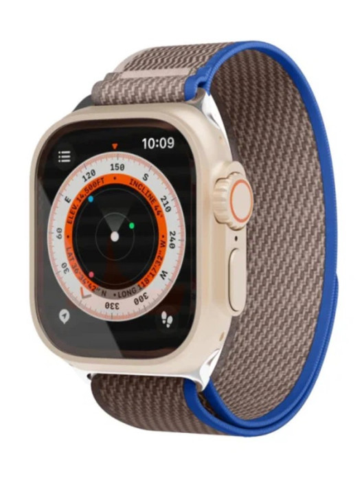 Ремешок нейлоновый Trail Band VLP для Apple Watch 42/44/45/49mm Синий-серый