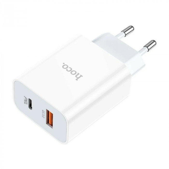 Зарядное устройство HOCO C97A 1USB+USB Type-C 3.0A Белый + USB-C кабель 1м | Фото 1 из 5
