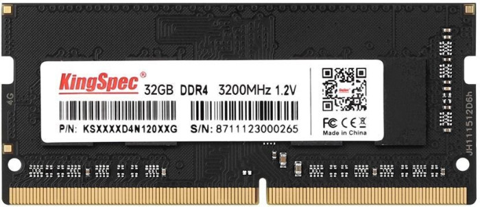 Оперативная память 32Gb DDR4 3200MHz KingSpec SO-DIMM (KS3200D4N12032G)