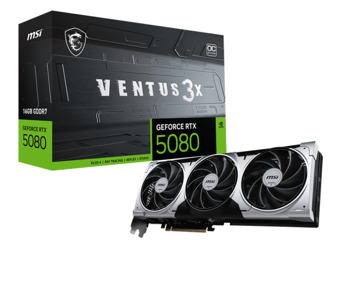 Видеокарта NVIDIA GeForce RTX 5080 MSI 16Gb (RTX 5080 16G VENTUS 3X OC PLUS)