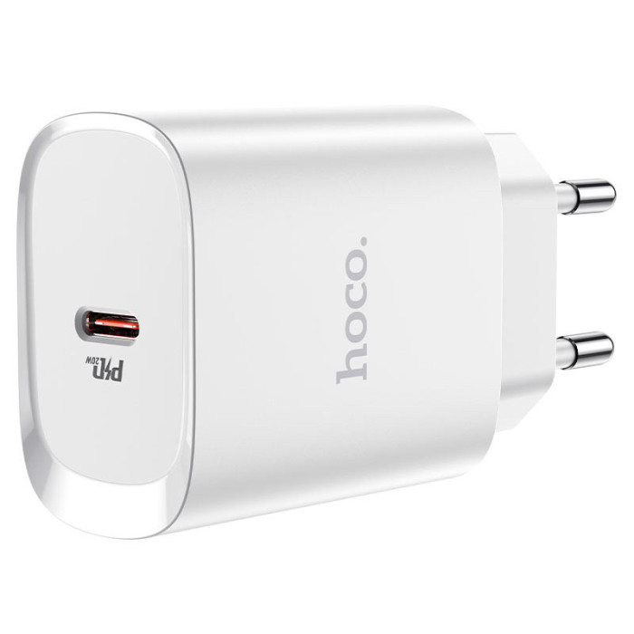 Зарядное устройство HOCO N14 1xUSB-C, 3А, PD20W + USB-C кабель Lightning 8-pin, 1м (белый) | Фото 2 из 2