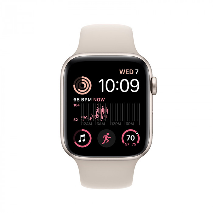 Умные часы Apple Watch SE 2022 44mm Aluminum Case with Sport Band Сияющая звезда | Фото 2 из 4