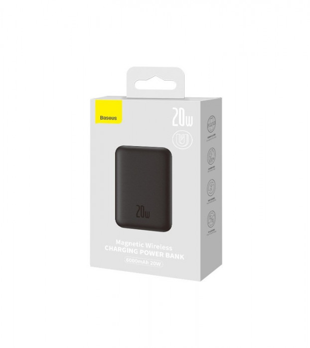 Внешний аккумулятор Baseus Power Bank MagSafe 6000mAh 20W Черный (PPCX050001) | Фото 2 из 5
