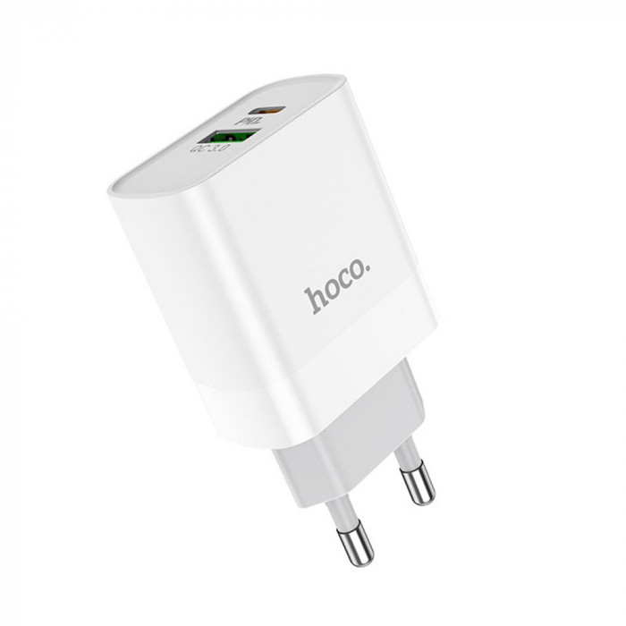 Зарядное устройство HOCO C80A 1USB+USB Type-C 3.1A Белый | Фото 1 из 2