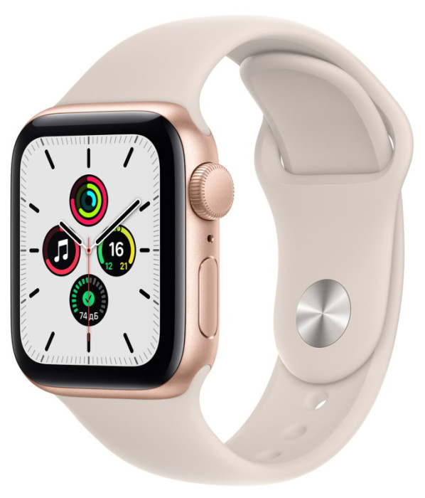 Умные часы Apple Watch SE GPS 44mm Aluminum Case with Sport Band Золотистый/Сияющая звезда | Фото 3 из 3
