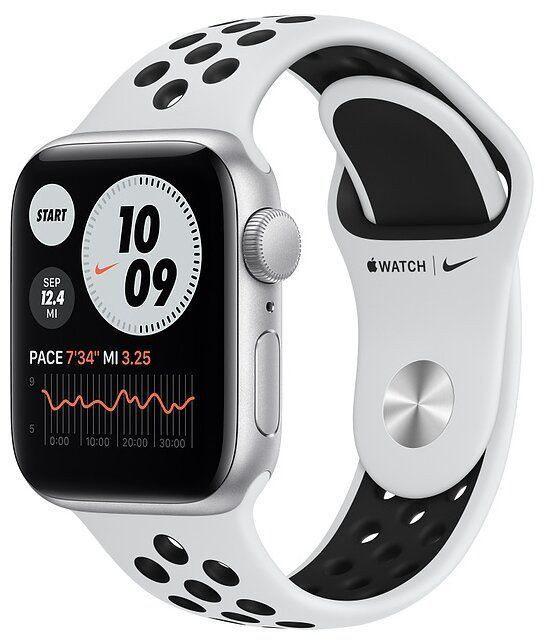 Умные часы Apple Watch SE GPS 40mm Aluminum Case with Nike Sport Band Серебристый/чистая платина/черный | Фото 4 из 4