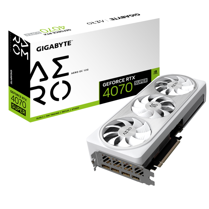 Видеокарта GeForce RTX 4070 Super Gigabyte 12Gb (GV-N407SAERO OC-12GD)