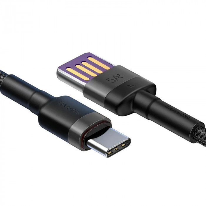 Кабель Baseus Cafule HW Quick Charging USB for Type-C 40W Черный (CATKLF-PG1) | Фото 2 из 6