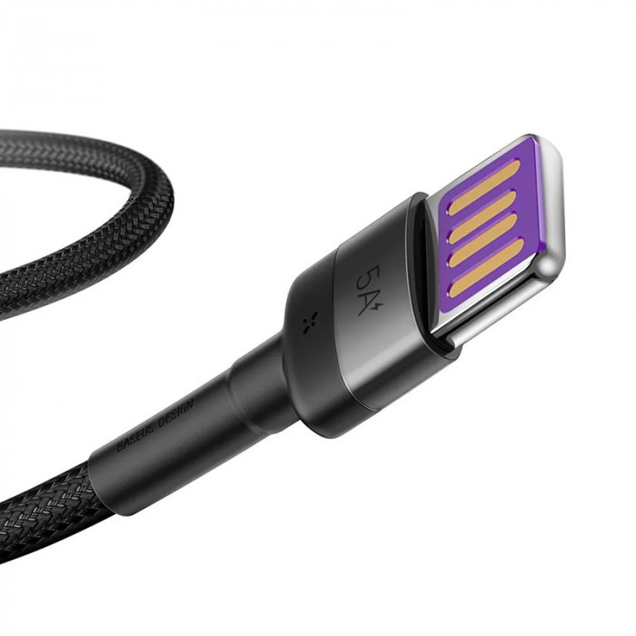Кабель Baseus Cafule HW Quick Charging USB for Type-C 40W Черный (CATKLF-PG1) | Фото 4 из 6