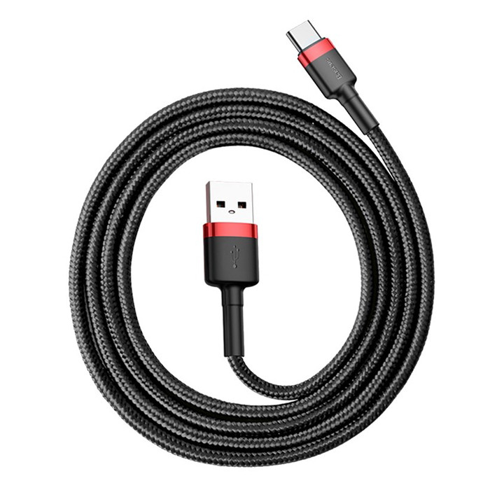 Кабель Baseus cafule Cable USB For Type-C 3A 1M Черный (CATKLF-B91)