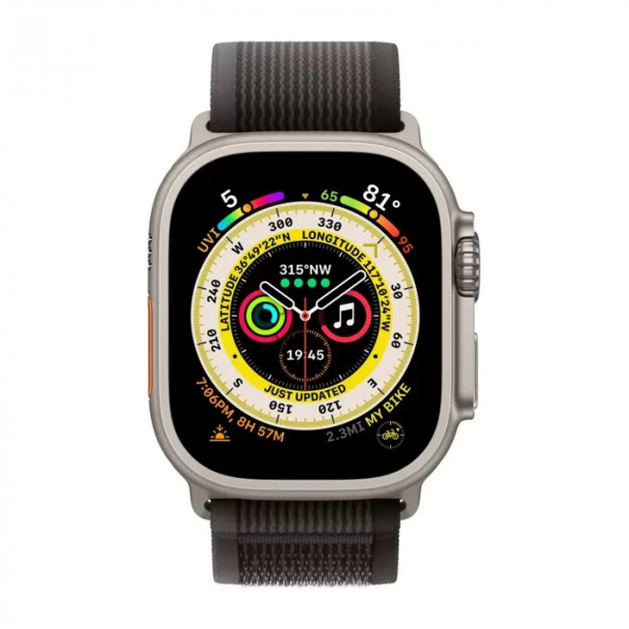 Умные часы Apple Watch Ultra 49mm GPS + Cellular Titanium Case with Black/Gray Trail Loop | Фото 2 из 4