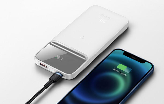 Внешний аккумулятор Baseus Magnetic Wireless Quick 10000 mAh Белый (PPCX010102) | Фото 2 из 6