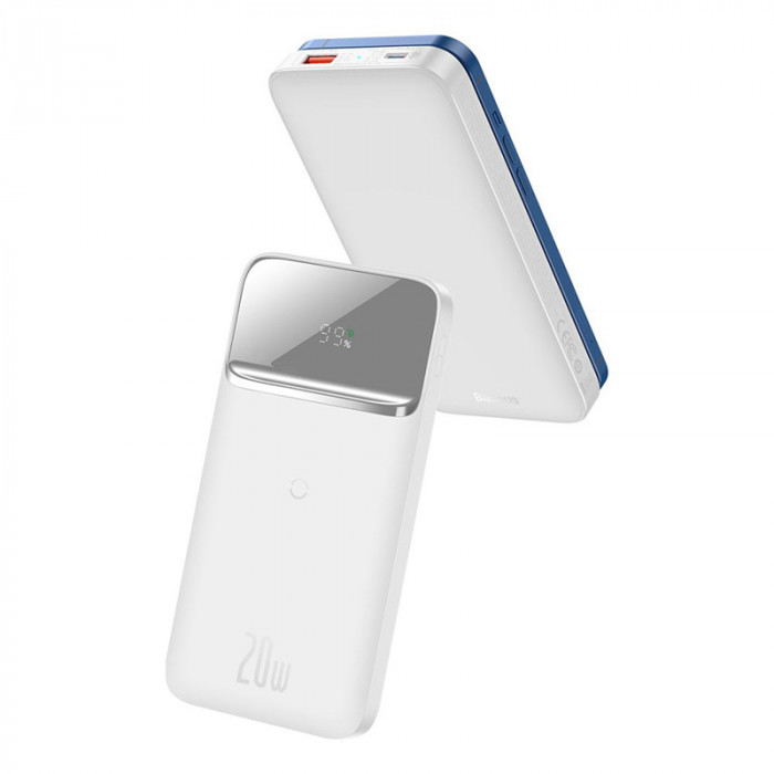 Внешний аккумулятор Baseus Magnetic Wireless Quick 10000 mAh Белый (PPCX010102) | Фото 5 из 6