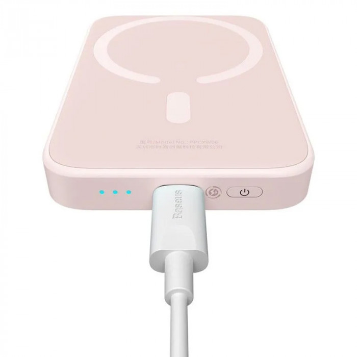 Внешний аккумулятор Baseus Power Bank MagSafe 6000mAh 20W Розовый (PPCX020004) | Фото 5 из 7